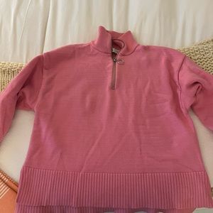 Zara pink mock neck quarter zip